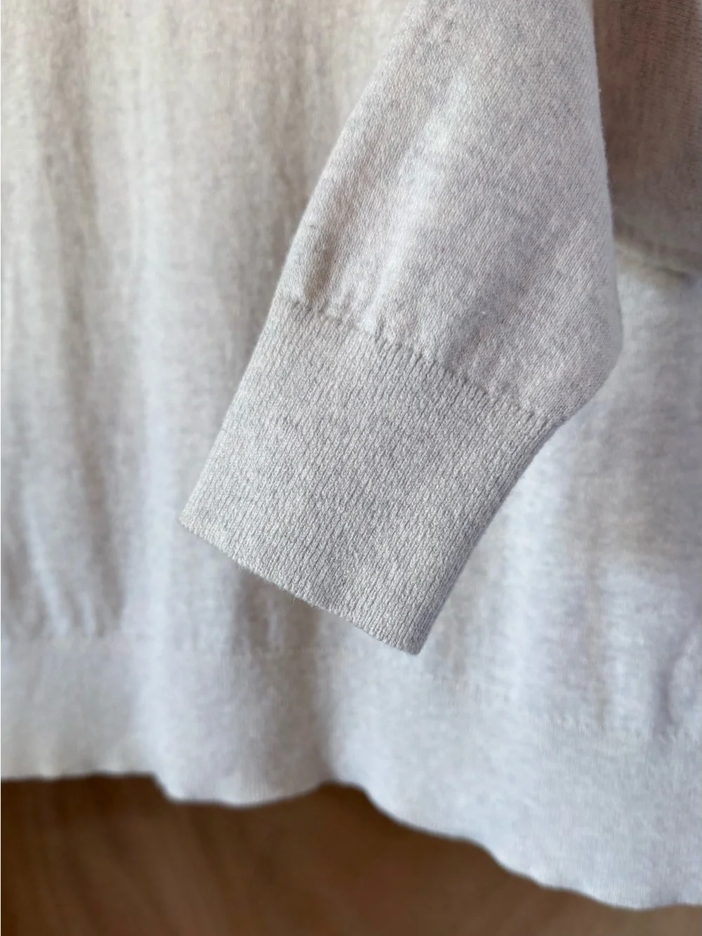 Everlane Organic Cotton Crewneck Sweater Off White Heathered Lightweight Women S